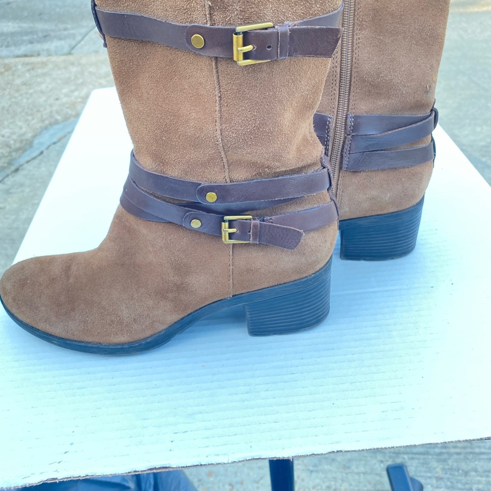 Brown Suede Heeled Boots